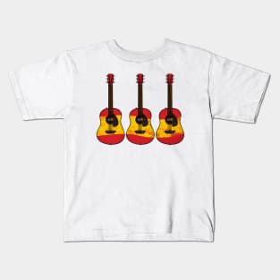 Acoustic Guitar Spanish Flag Guitarist Musician Spain Kids T-Shirt